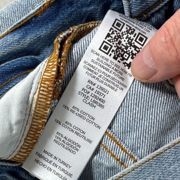 Frame Denim Le Original Slim Straight Raw Hem Jeans In Clash Wash Sz 32 - Picture 4 of 8